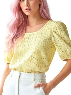 NWOT Loft Eyelet Cutout Open Back Blouse